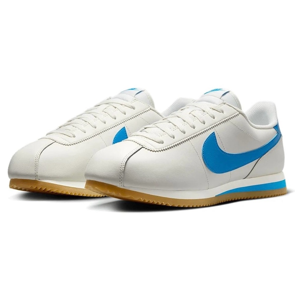 New Nike Cortez Leather Shoes - Sail/ Light Photo Blue (DM4044-112) Size 11